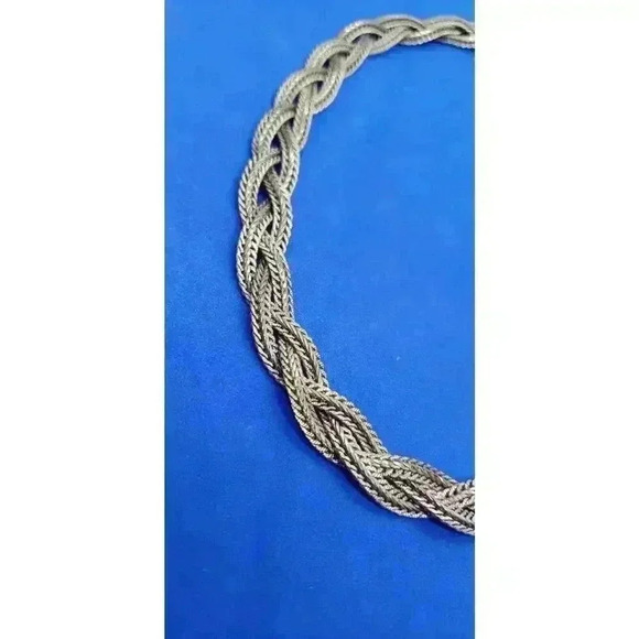 Vintage Rare Trifari Gold Necklace Thick Braided Chunky Signed - Picture 2 of 4